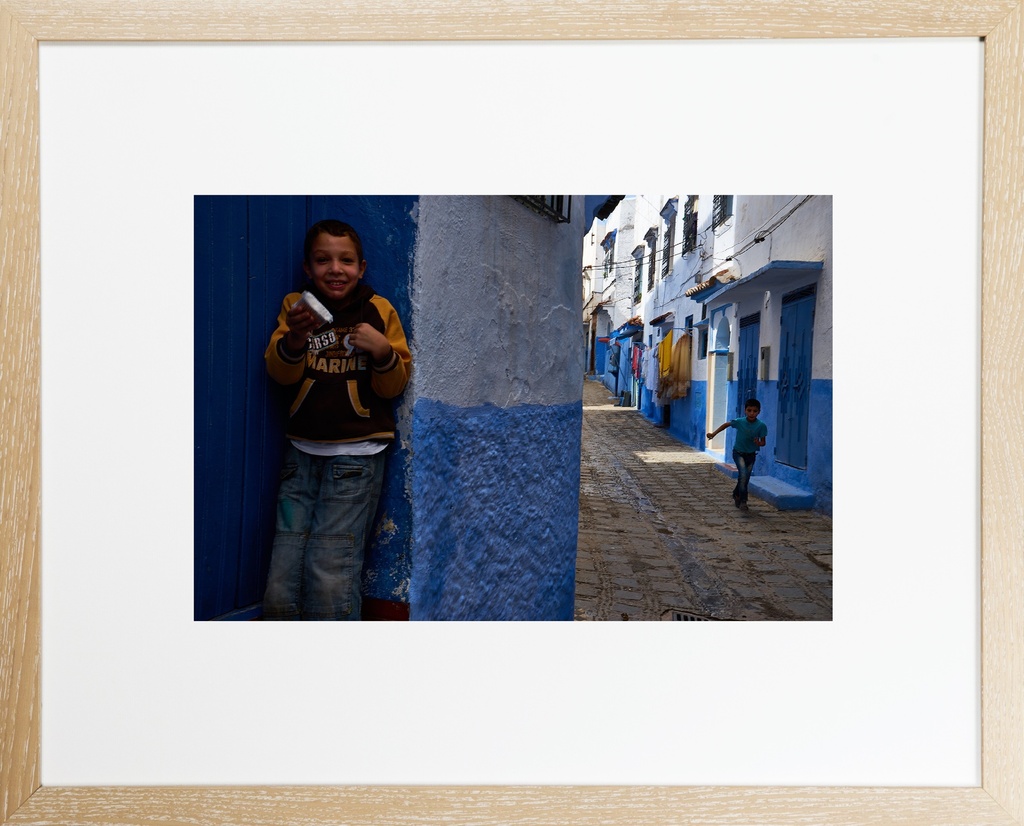 Pakje wit in blauw